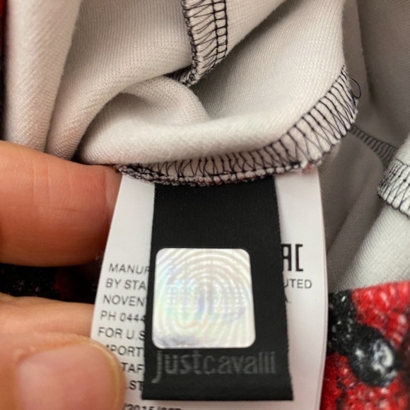 $395 Just Cavalli Women's Red Short Sleeve Berry Sheath Dress Size IT 46/US 10 - Picture 7 of 10